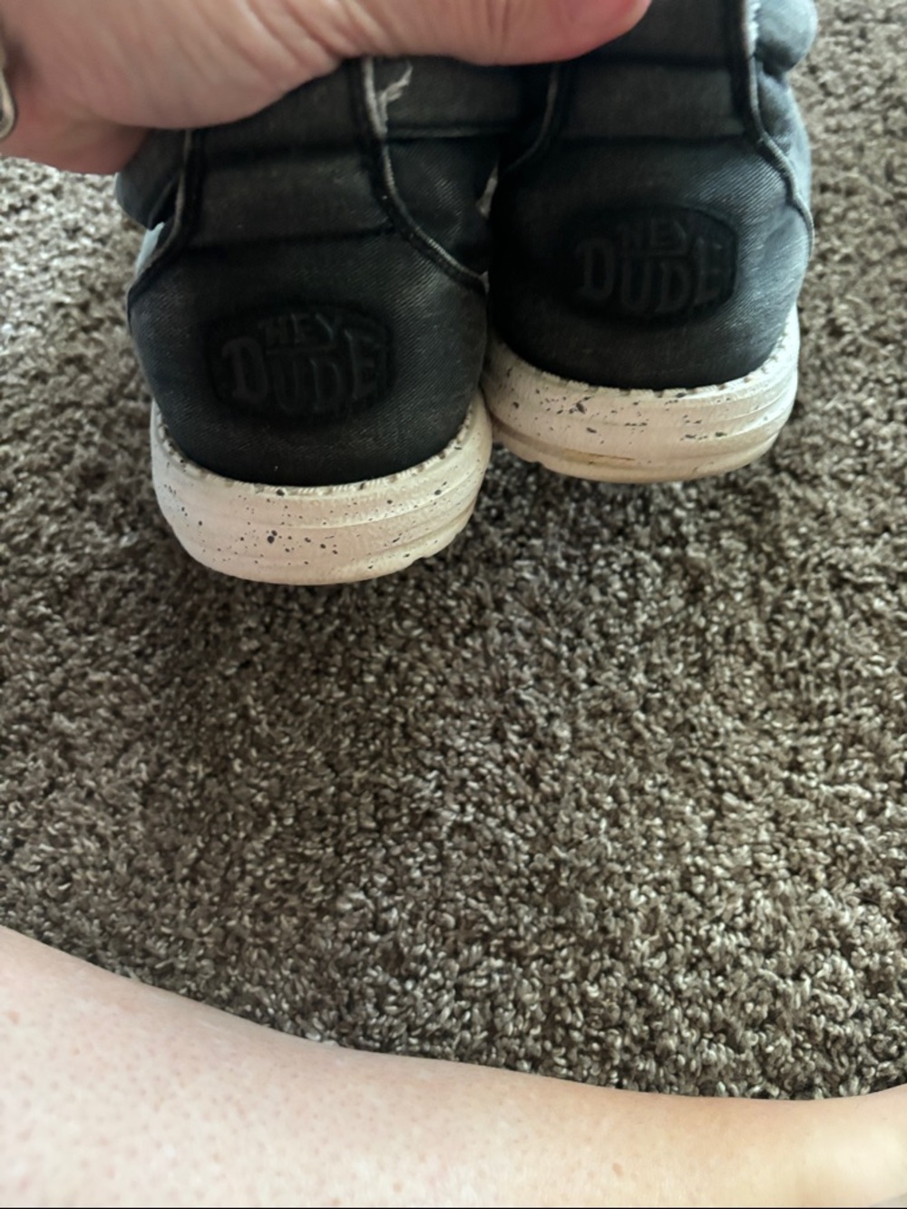 Casual Men's Black Hey Dude Wally Mid Canvas Shoes - Picture 4 of 5